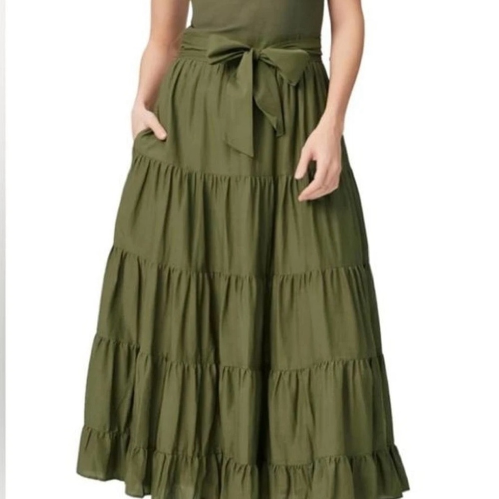 PAIGE Dark Brushed Olive Green Samosa dress Small